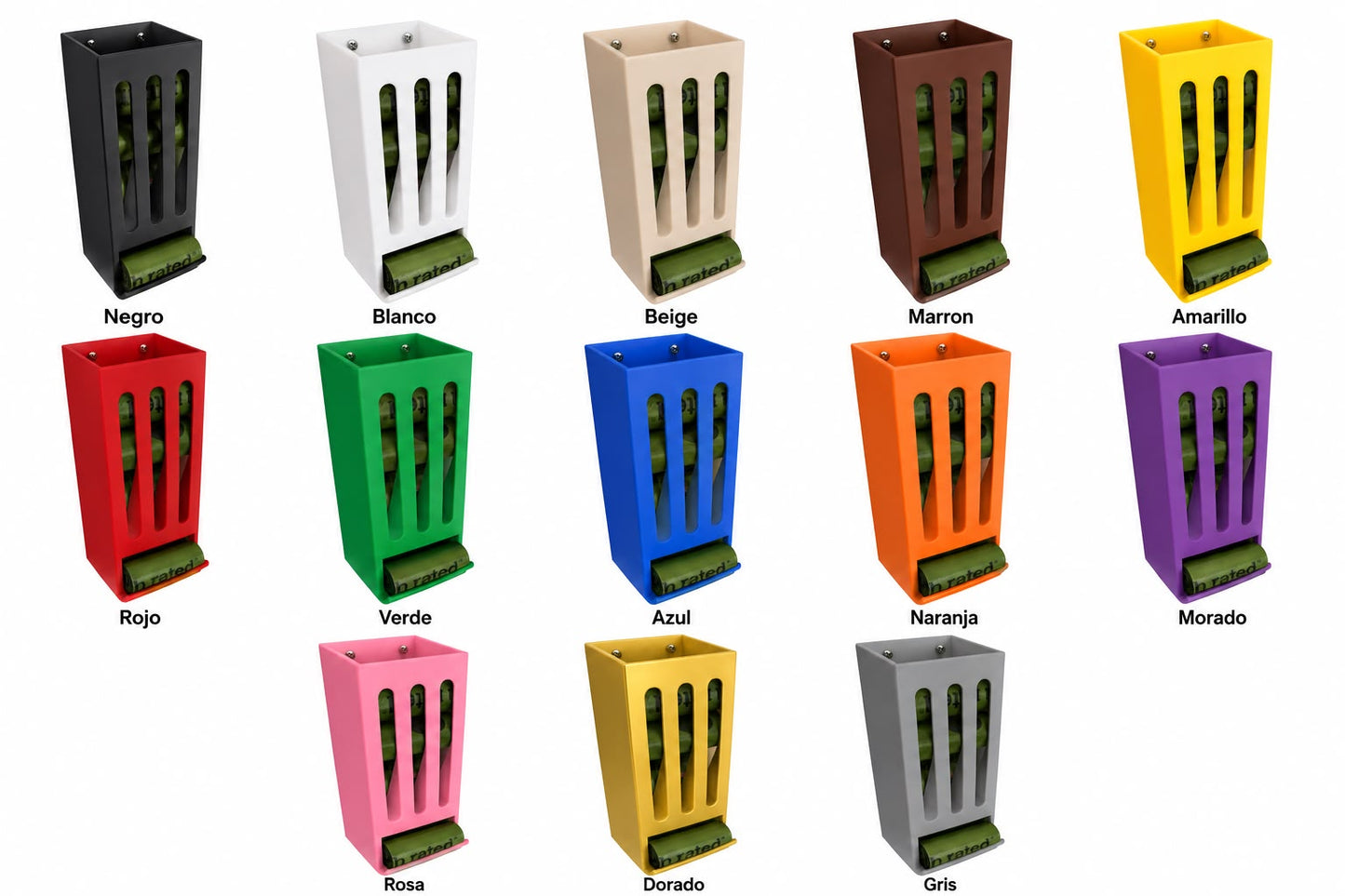 Dispensador de rollos de bolsas para excrementos de perro