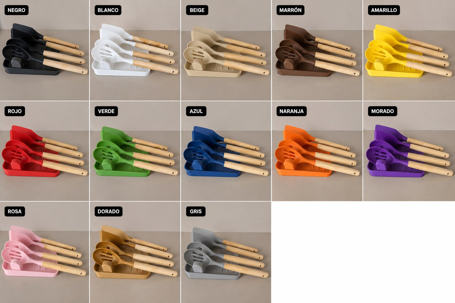 soporte para utensilios de cocina – soporte para cuchara y tapa