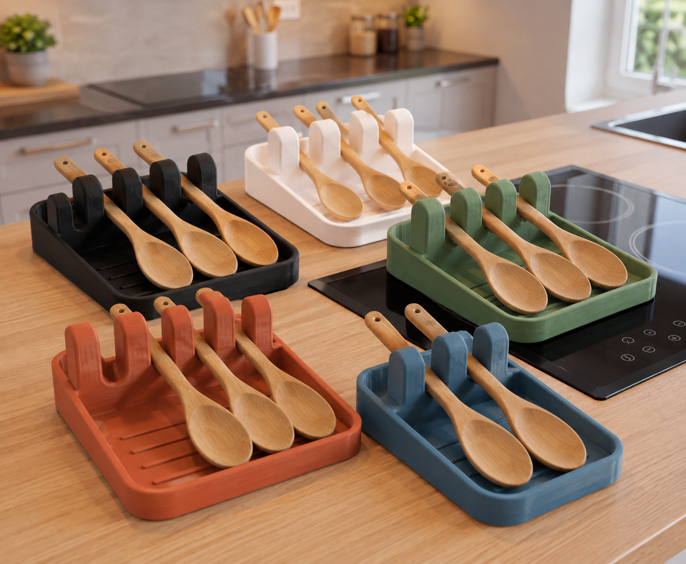 soporte para utensilios de cocina – soporte para cuchara y tapa