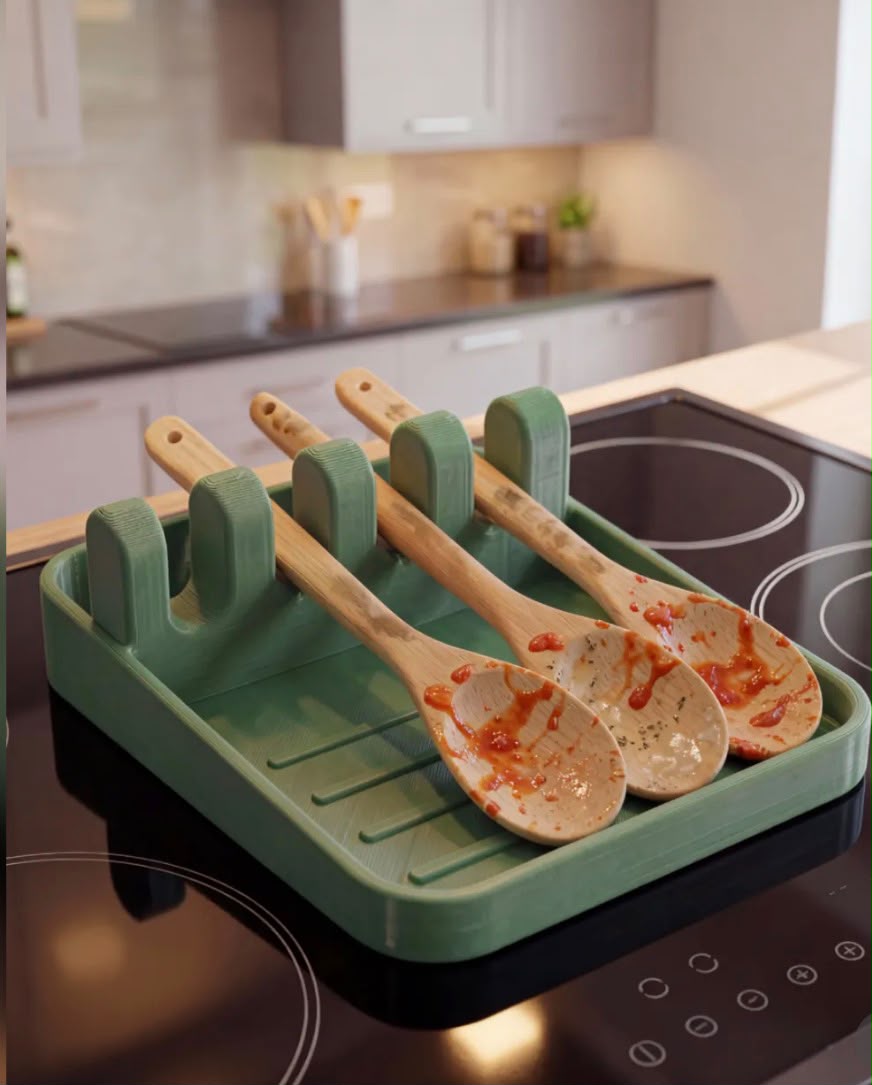 soporte para utensilios de cocina – soporte para cuchara y tapa