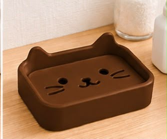 Jabonera con forma de gato